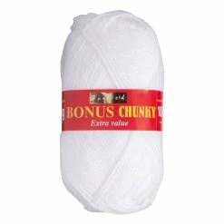 Coupon ???? Hayfield White Bonus Chunky Yarn 100g (961) ✔️