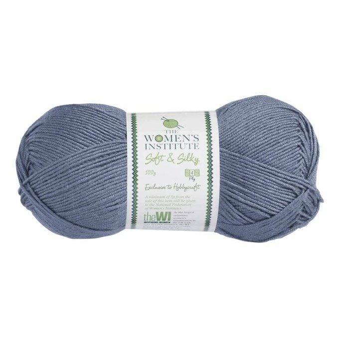 Brand new ???? The WI ???? Women's Institute Slate Soft And Silky 4 Ply Yarn 100g ????