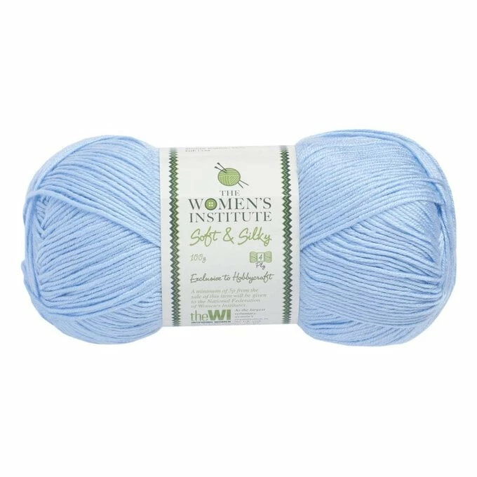 Hot Sale ???? The WI ???? Women's Institute Blue Soft And Silky 4 Ply Yarn 100g ????