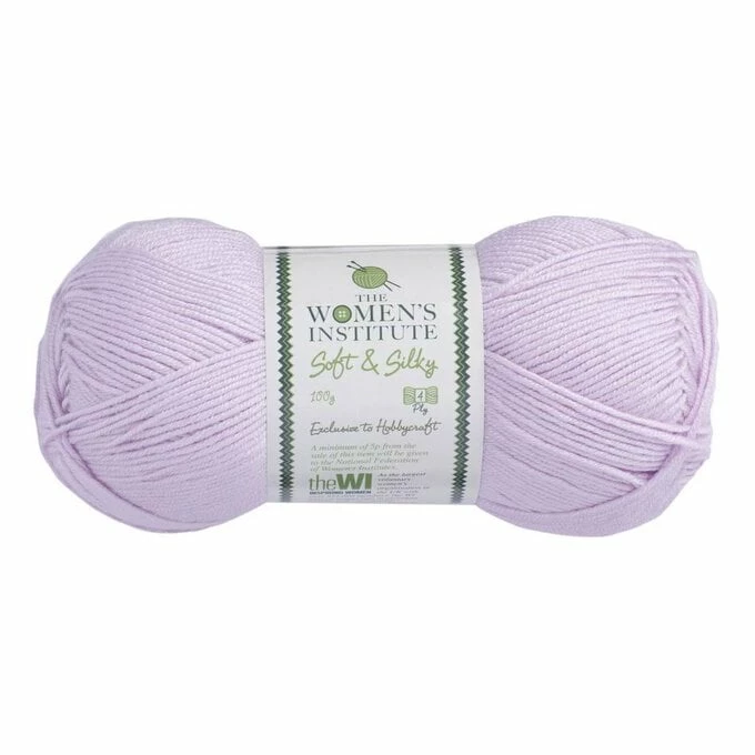 Promo ???? The WI ???? Women's Institute Lilac Soft And Silky 4 Ply Yarn 100g ✔️