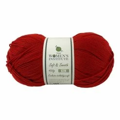 Cheapest ???? The WI ???? Women's Institute Deep Red Soft And Smooth Aran Yarn 400g ✔️