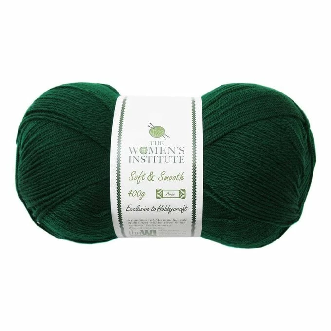 Brand new ???? The WI ???? Women's Institute Dark Green Soft And Smooth Aran Yarn 400g ✔️