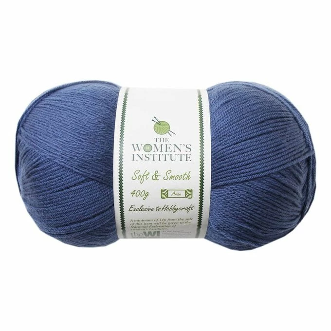 New ???? The WI ???? Women's Institute Denim Soft And Smooth Aran Yarn 400g ????