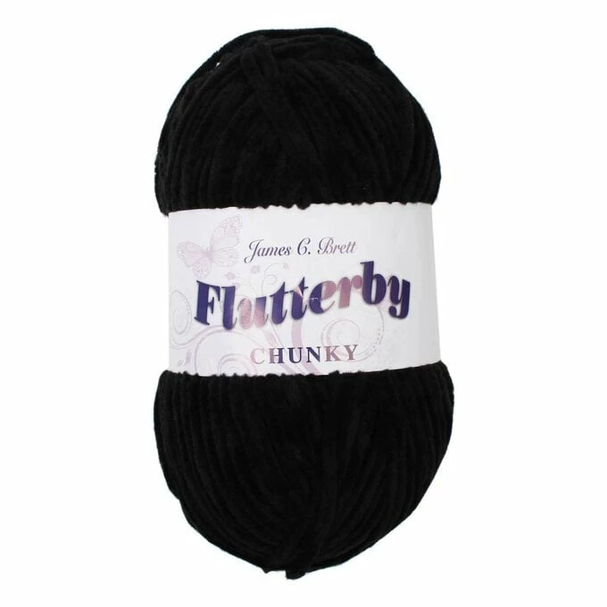Budget ???? James C Brett Black Flutterby Chunky Yarn 100g ????