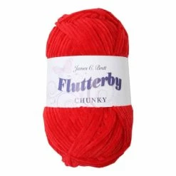 Promo ???? James C Brett Red Flutterby Chunky Yarn 100g ????