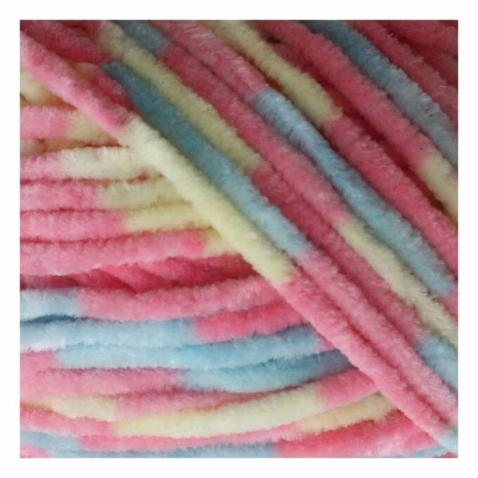 Top 10 ❤️ James C Brett Lemon Coral Blue Spot Flutterby Chunky Yarn 100g ???? - Image 2