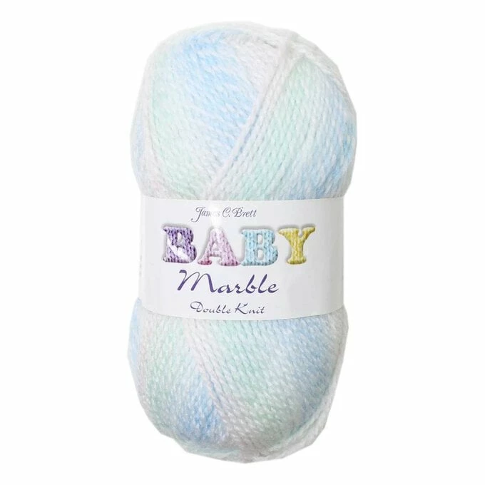 Promo ???? James C Brett Mint Blue White Baby Marble DK Yarn 100g ????
