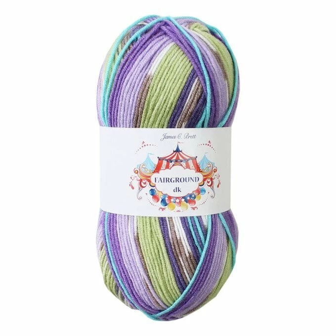 Best deal ???? James C Brett Purple Lime Fairground DK Yarn 100g ????