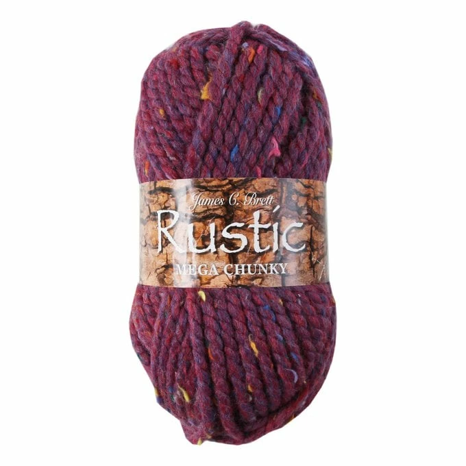 Budget ⭐ James C Brett Raspberry Mix Rustic Mega Chunky Yarn 100g ????