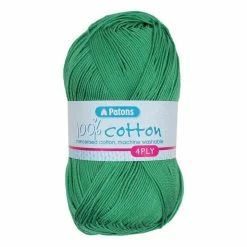Promo ⌛ Patons Green 100% Cotton 4 Ply 100g ????