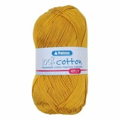 Budget ???? Patons Yellow 100% Cotton 4 Ply 100g ????