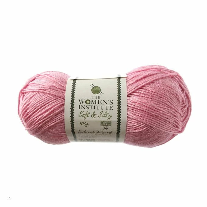 Deals ???? The WI ???? Women's Institute Pink Soft And Silky 4 Ply Yarn 100g ????