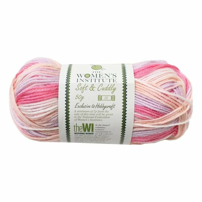 Cheapest ✨ The WI ???? Women's Institute Striped Pink Mix Soft And Cuddly DK Yarn 50g ⌛
