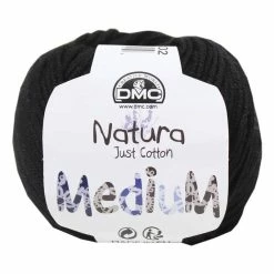 Discount ???? DMC 02 Black Natura Medium Crochet Yarn 50g ✔️