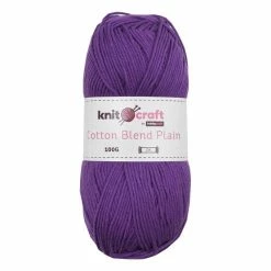Top 10 ???? Knitcraft Purple Cotton Blend Plain DK Yarn 100g ????