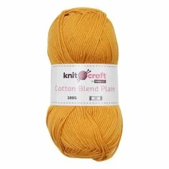 Buy ???? Knitcraft Mustard Cotton Blend Plain DK Yarn 100g ????