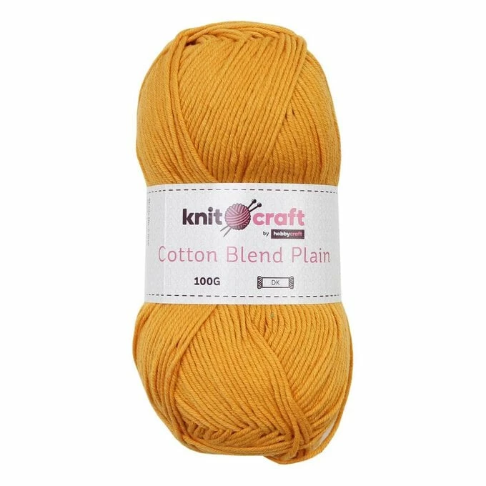 Buy ???? Knitcraft Mustard Cotton Blend Plain DK Yarn 100g ????
