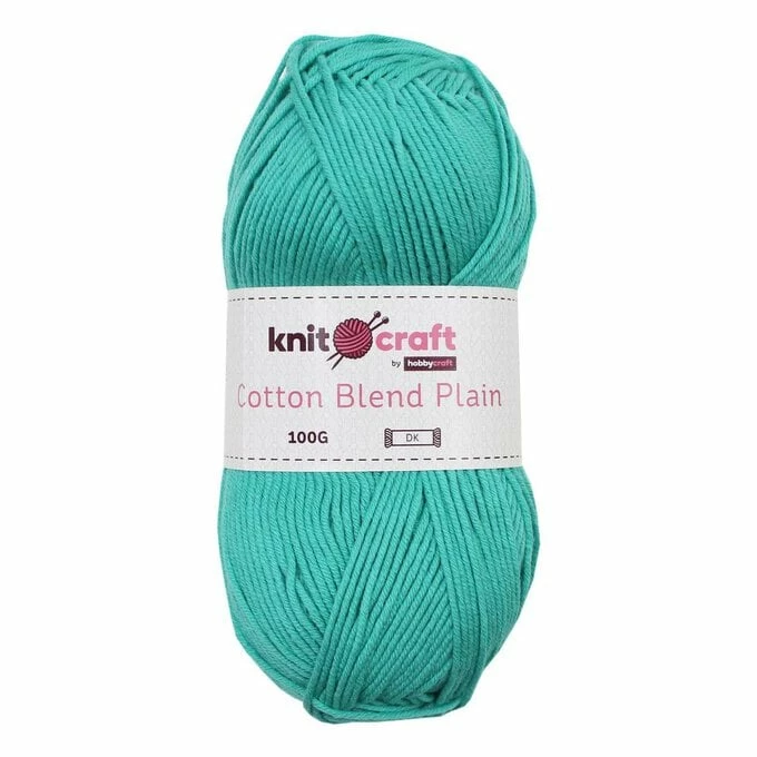 New ⌛ Knitcraft Teal Cotton Blend Plain DK Yarn 100g ????