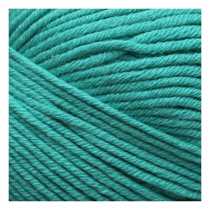 New ⌛ Knitcraft Teal Cotton Blend Plain DK Yarn 100g ???? - Image 2