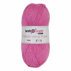 Cheap ✔️ Knitcraft Hot Pink Cotton Blend Plain DK Yarn 100g ????