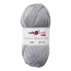 Best Sale ???? Knitcraft Light Grey Cotton Blend Plain DK Yarn 100g ????