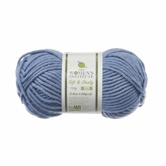 Promo ???? The WI ???? Women’s Institute Steel Blue Soft And Chunky Yarn 100g ????