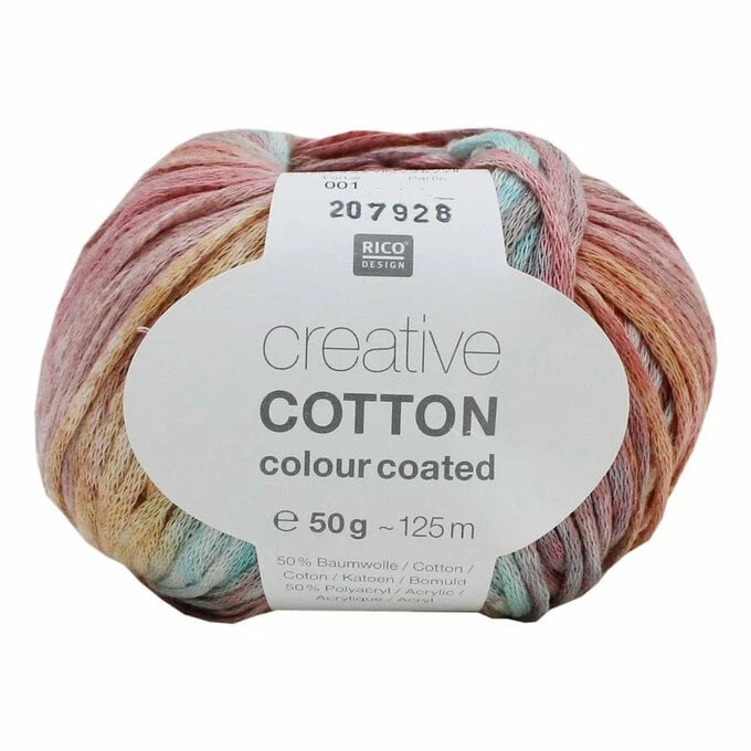 Buy ✨ Rico Design Rico Pink Blue Creative Cotton Colour ???? Coated Yarn 50g ????