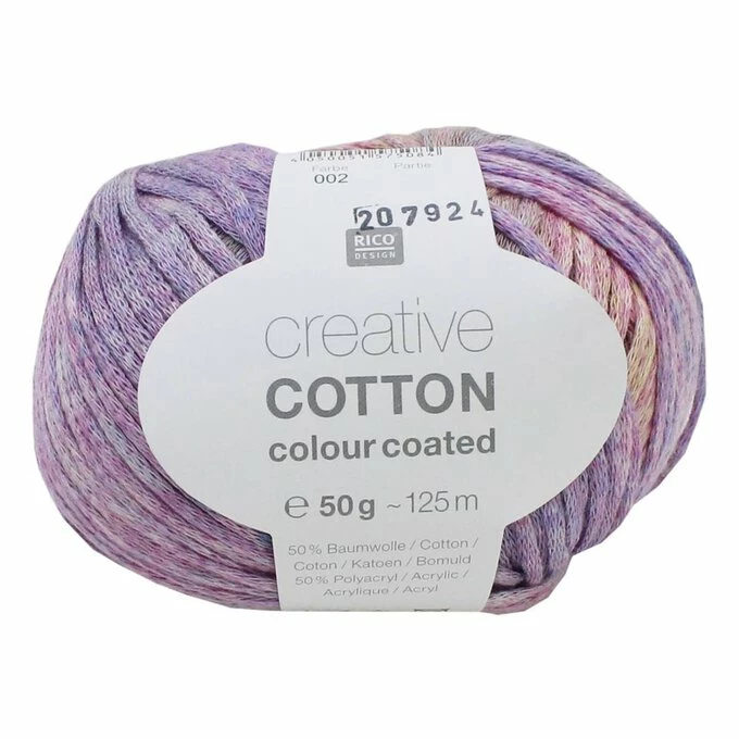 Coupon ???? Rico Design Rico Purple Mix Creative Cotton Colour ???? Coated Yarn 50g ????
