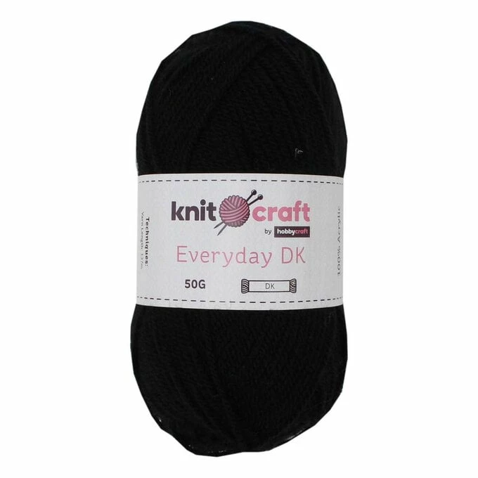 Outlet ⌛ Knitcraft Black Everyday DK Yarn 50g ????