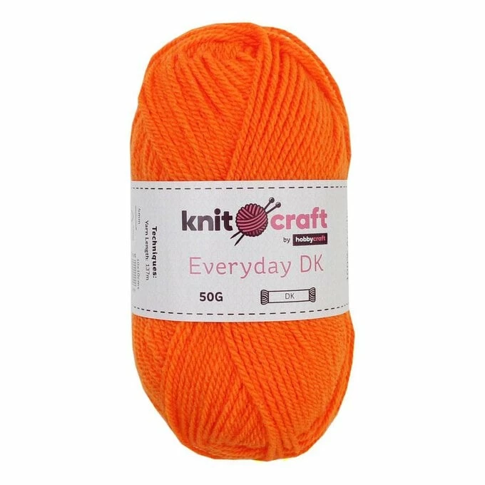 Discount ???? Knitcraft Orange Everyday DK Yarn 50g ✔️