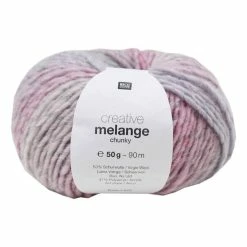 Hot Sale ???? Rico Design Rico Pink Blue Creative Melange Chunky Yarn 50g ????