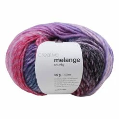 Brand new ???? Rico Design Rico Purple Fuchsia Creative Melange Chunky Yarn 50g ✔️
