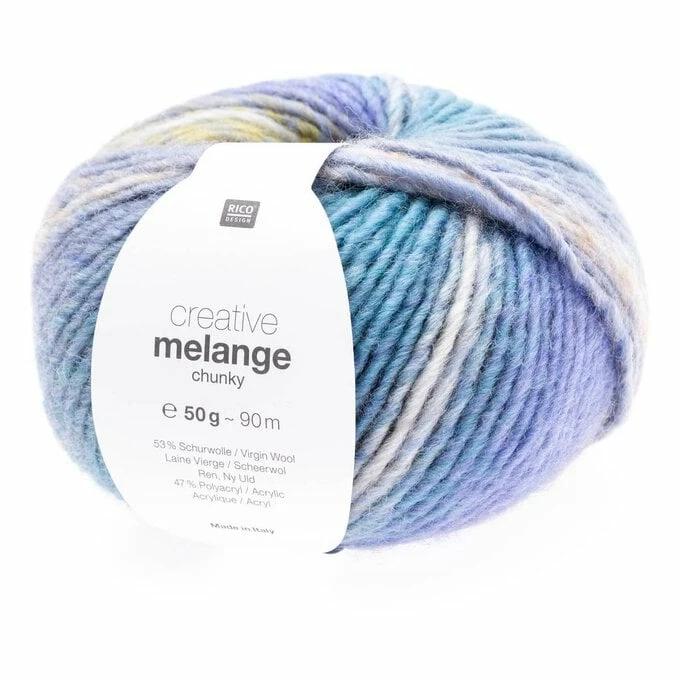 Cheap ???? Rico Design Rico Yellow Turquoise Creative Melange Chunky Yarn 50g ????