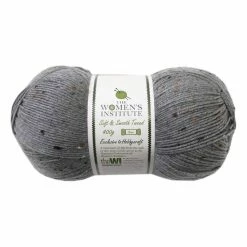 Discount ???? The WI ???? Women's Institute Grey Soft And Smooth Tweed Aran Yarn 400g ????