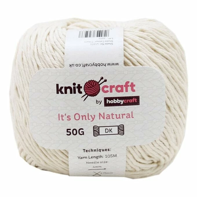 Buy ???? Knitcraft Cream It's Only Natural Light DK Yarn 50g ????