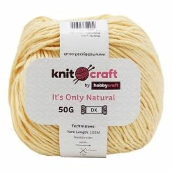 Hot Sale ???? Knitcraft Yellow It's Only Natural Light DK Yarn 50g ????