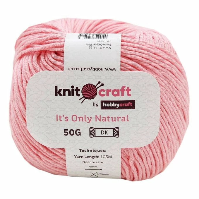 Flash Sale ???? Knitcraft Pink It's Only Natural Light DK Yarn 50g ✨