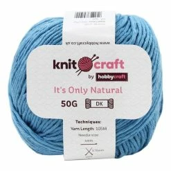 Best reviews of ???? Knitcraft Blue It's Only Natural Light DK Yarn 50g ????
