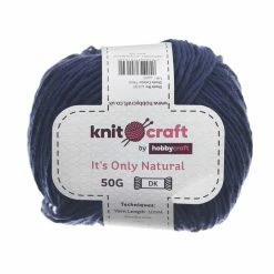 Outlet ???? Knitcraft Navy It's Only Natural Light DK Yarn 50g ????