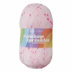 Cheapest ⌛ James C Brett Pink Spot Print Rainbow Sprinkles Yarn 100g ❤️