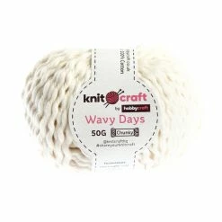 Cheapest ???? Knitcraft Cream Wavy Days Yarn 50g ????