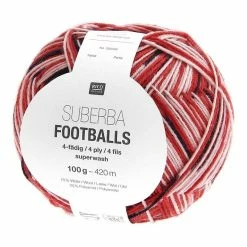 Buy ???? Rico Design Rico Red-Black Superba Footballs 4 Ply Yarn 100g ⭐