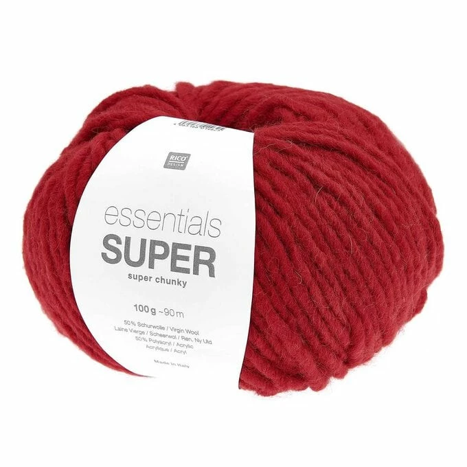 New ???? Rico Design Rico Essentials Red Super Super Chunky 100g ????